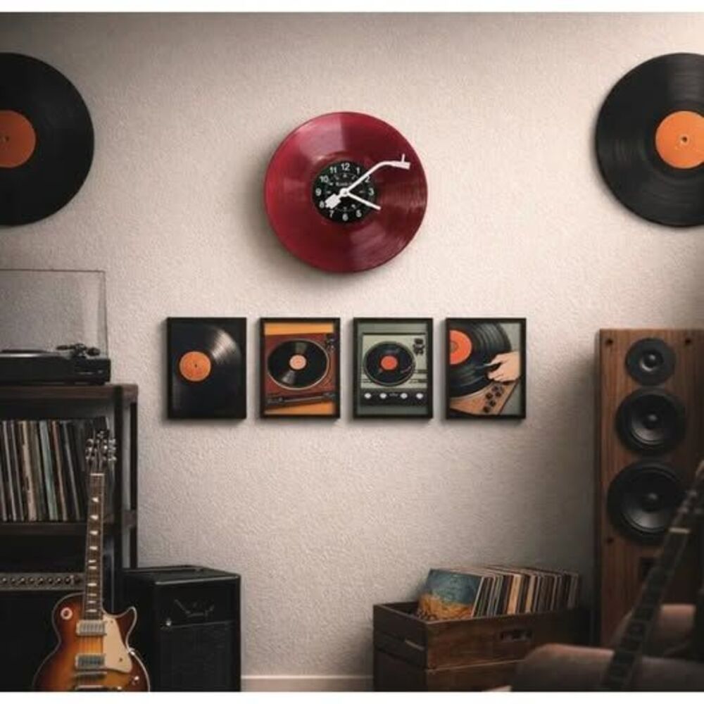 Red Vinyl Record Clock - 11.8"